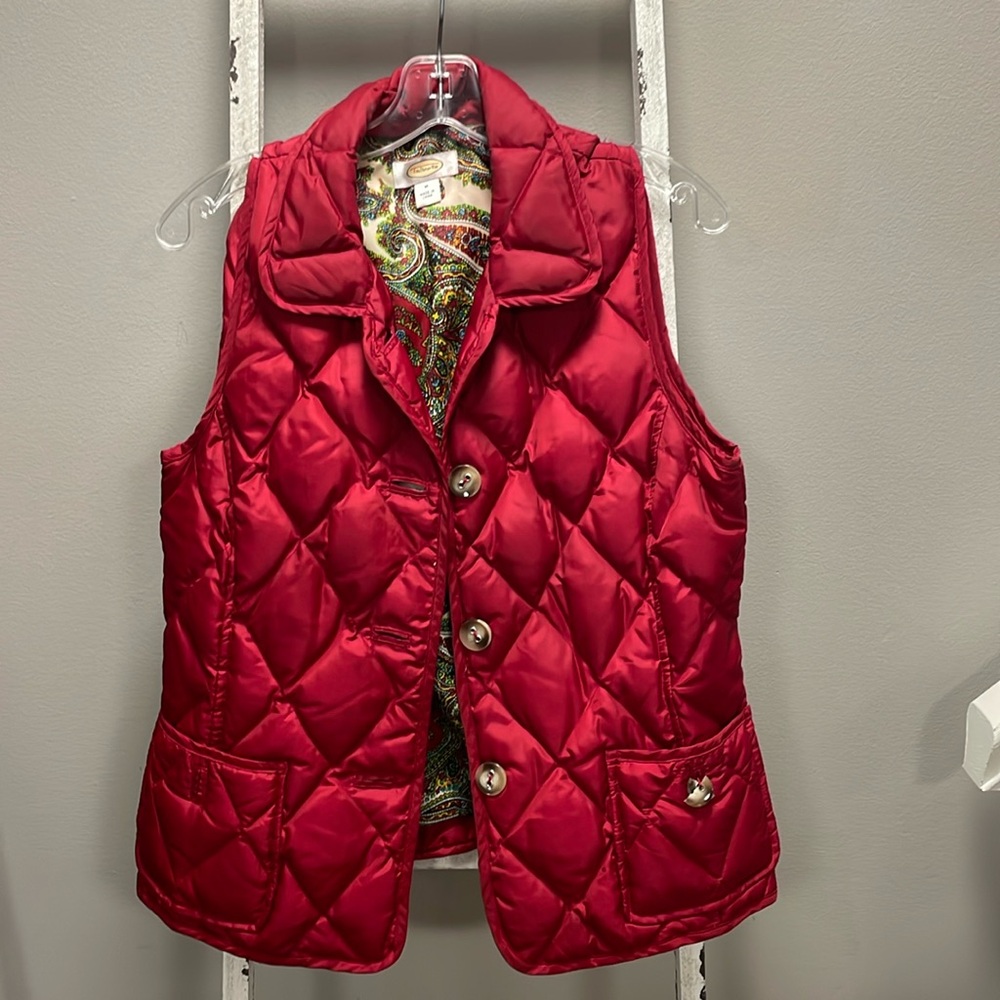Talbots medium cherry red vest